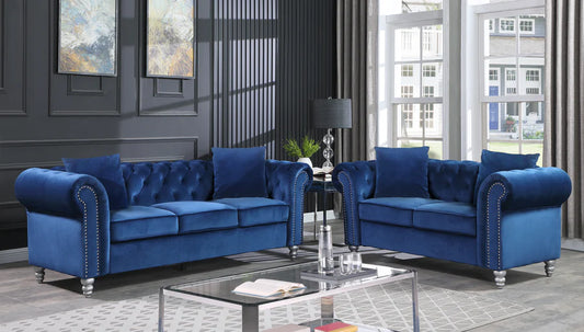 McFerran SF3511 Velvet 2 Pc Sofa Collection