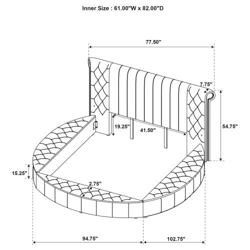 Sonya 360111Q Upholstered Storage Bed