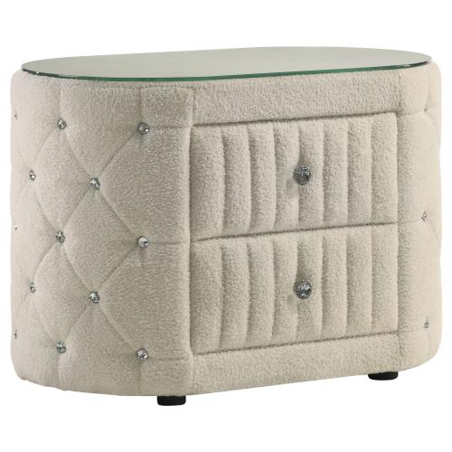 Sonya 360122 Boucle Upholstered Nightstand