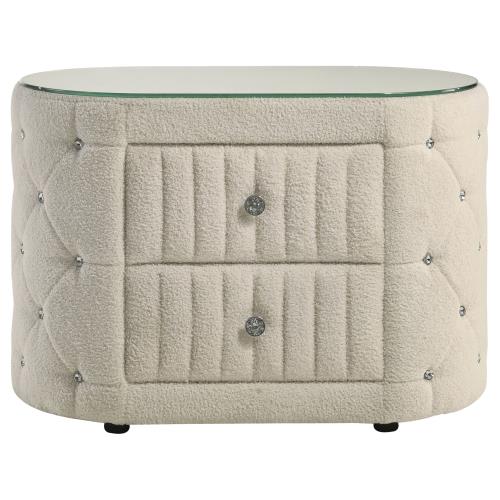 Sonya 360122 Boucle Upholstered Nightstand