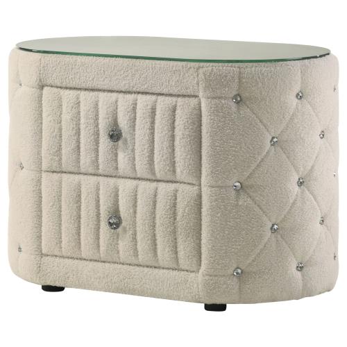 Sonya 360122 Boucle Upholstered Nightstand