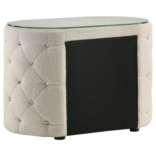 Sonya 360122 Boucle Upholstered Nightstand