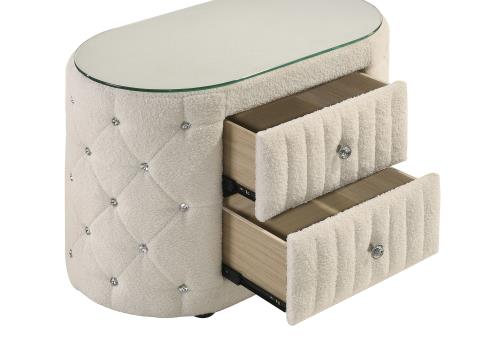 Sonya 360122 Boucle Upholstered Nightstand