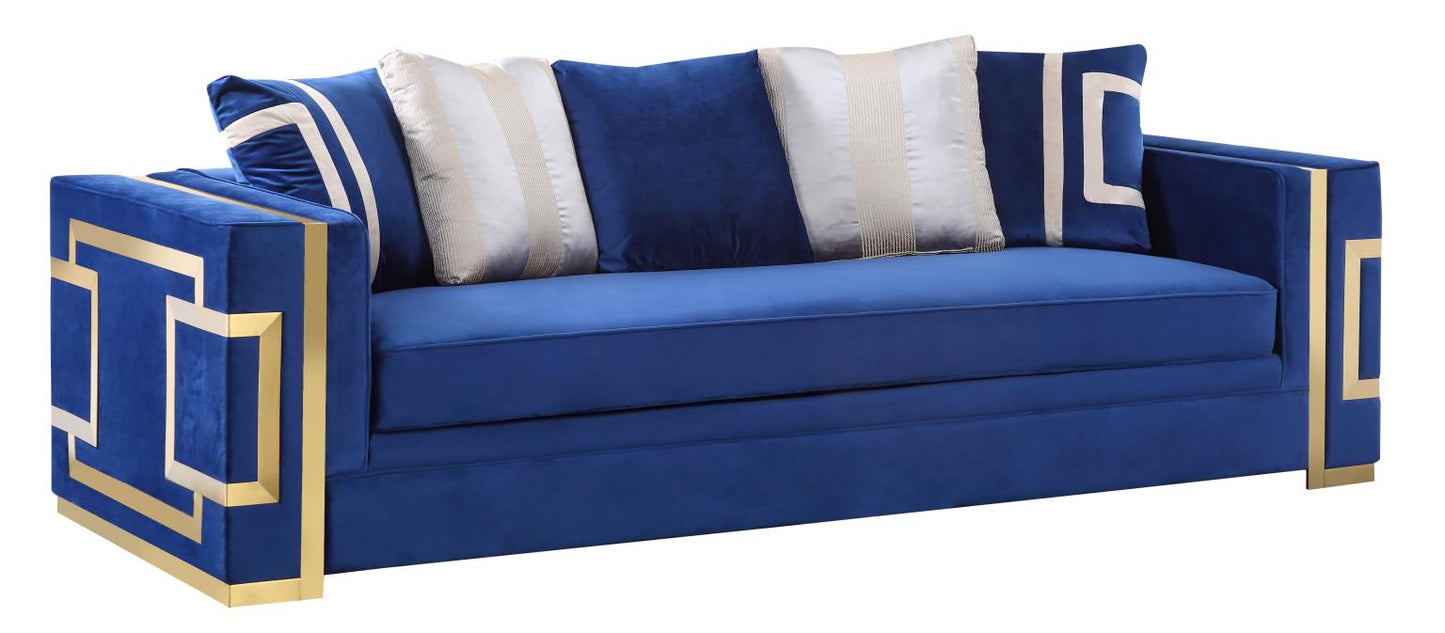 Lawrence Velvet Sofa & Loveseat - Blue