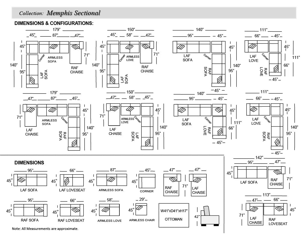 Comfort Industries Memphis Over Sized Sectional - Fog