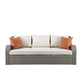 Salena 45010 Patio Sofa & Ottoman - Beige Fabric + Gray Wicker