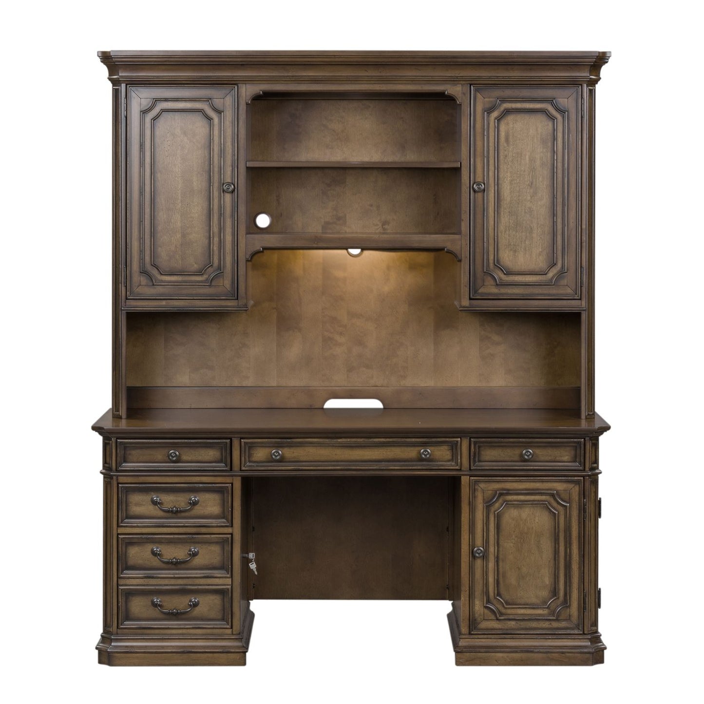 Amelia Executive Desk & Credenza + Hutch