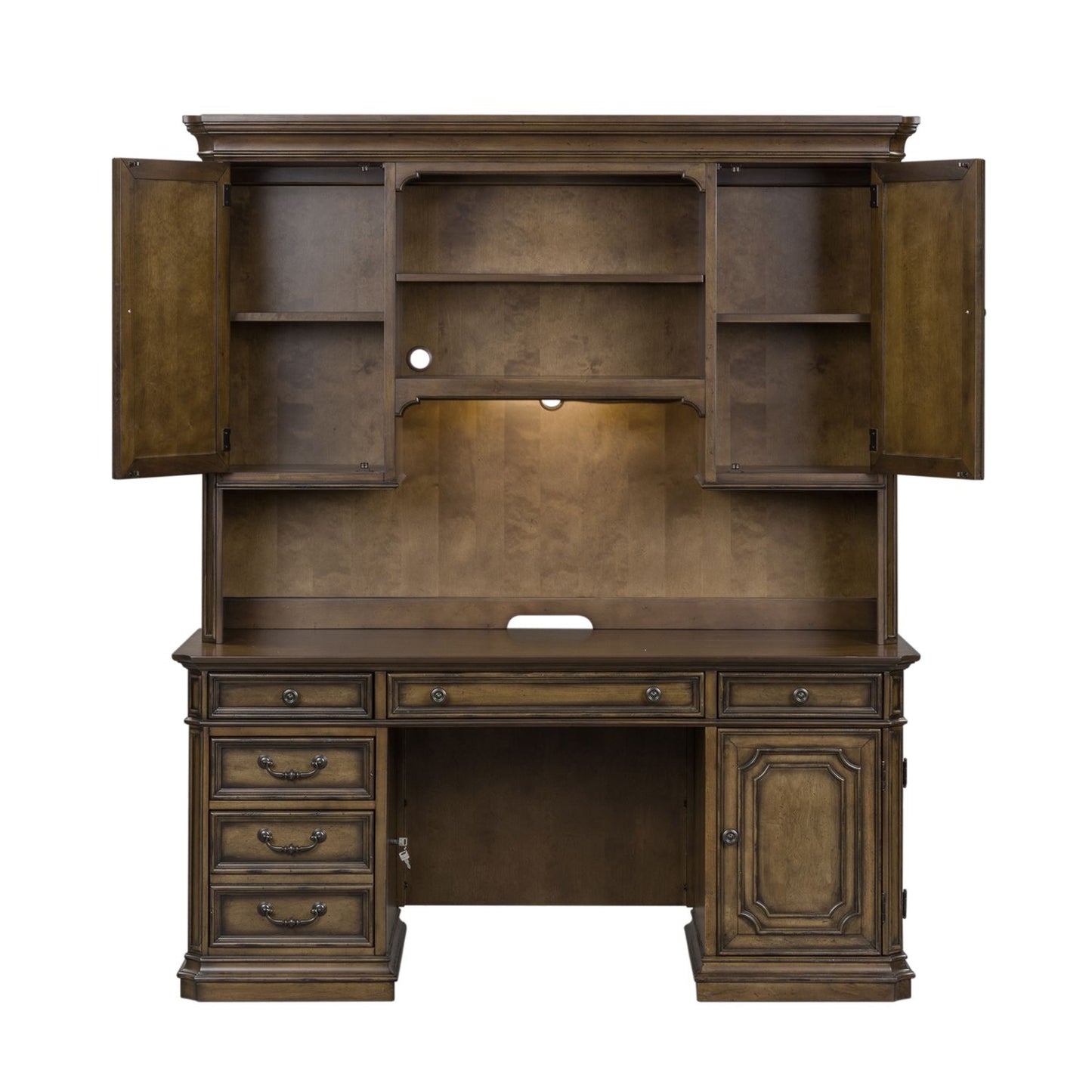 Amelia Executive Desk & Credenza + Hutch