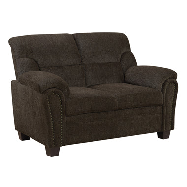 Clementine 105071 Upholstered Sofa Set - Brown or Graphite