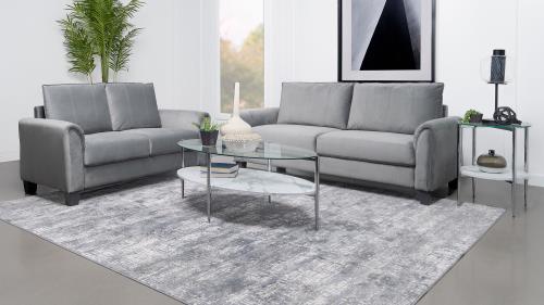 Davis 2 Pc Grey Upholstered Sofa Collection