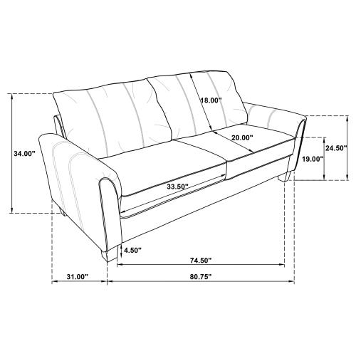 Davis 2 Pc Grey Upholstered Sofa Collection