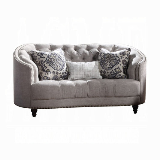 Saira Loveseat Acme 52061 - Light Gray Fabric