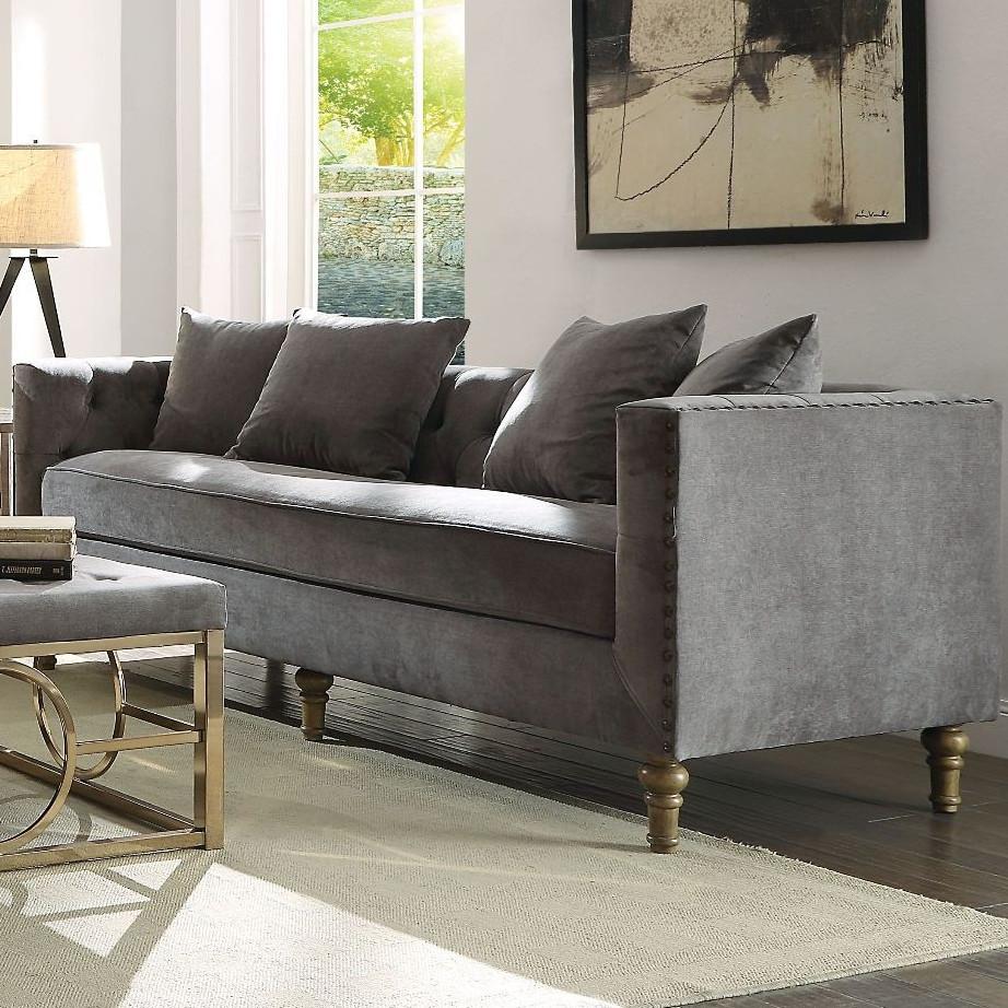 Sidonia 53580 Sofa Collection - Gray Velvet