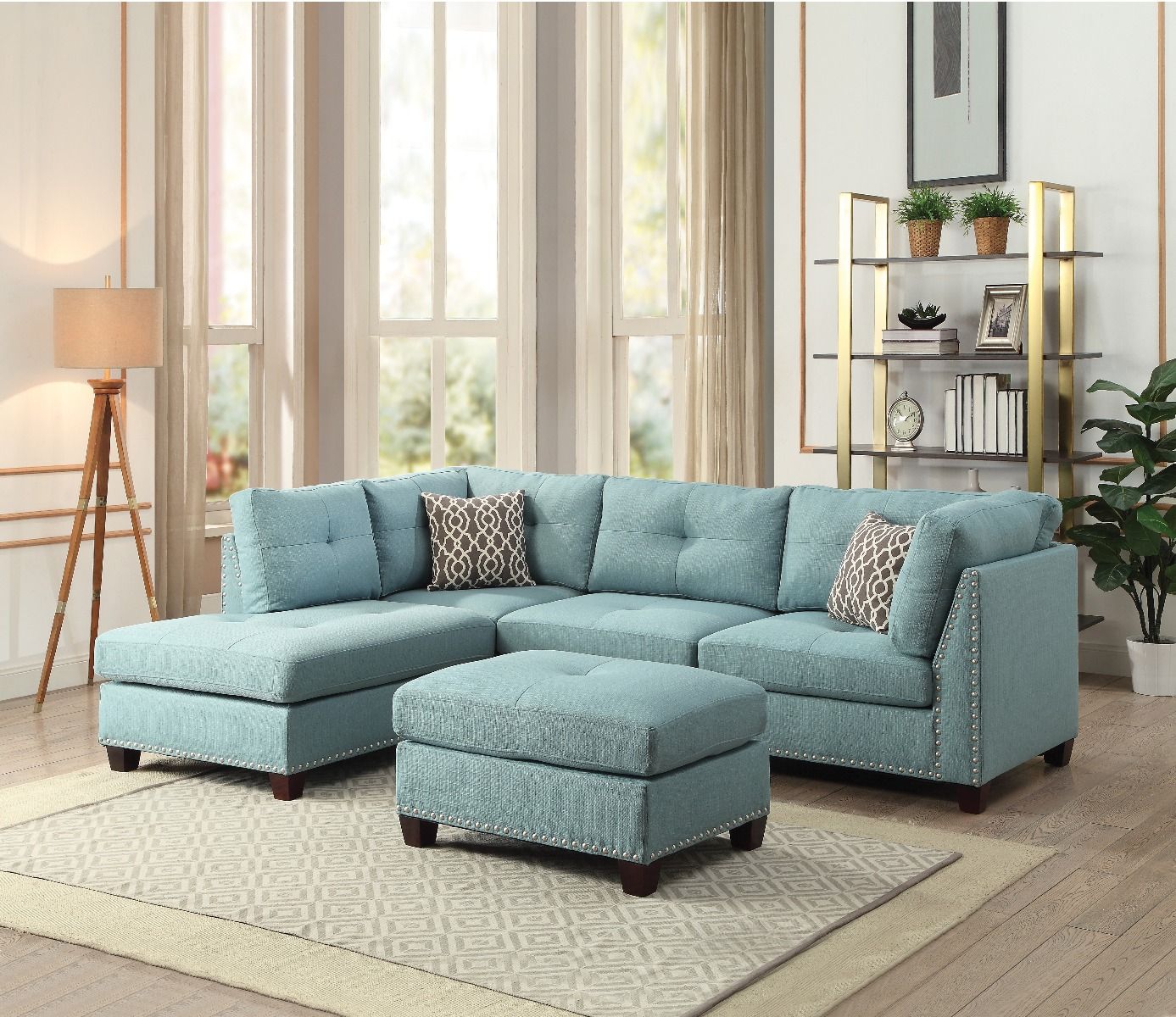 Laurissa 54390 Sectional - Light Teal