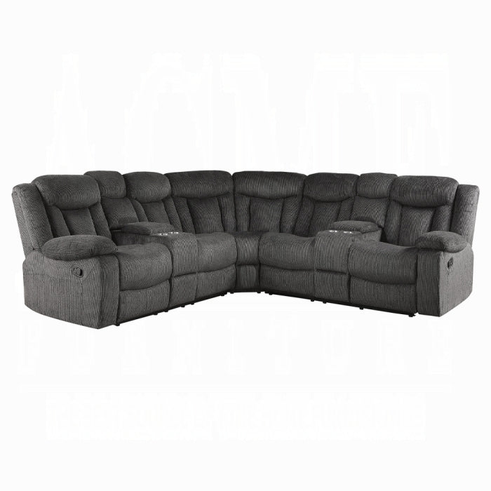 Rylan Dark Brown Motion Sectional - Storage Consoles