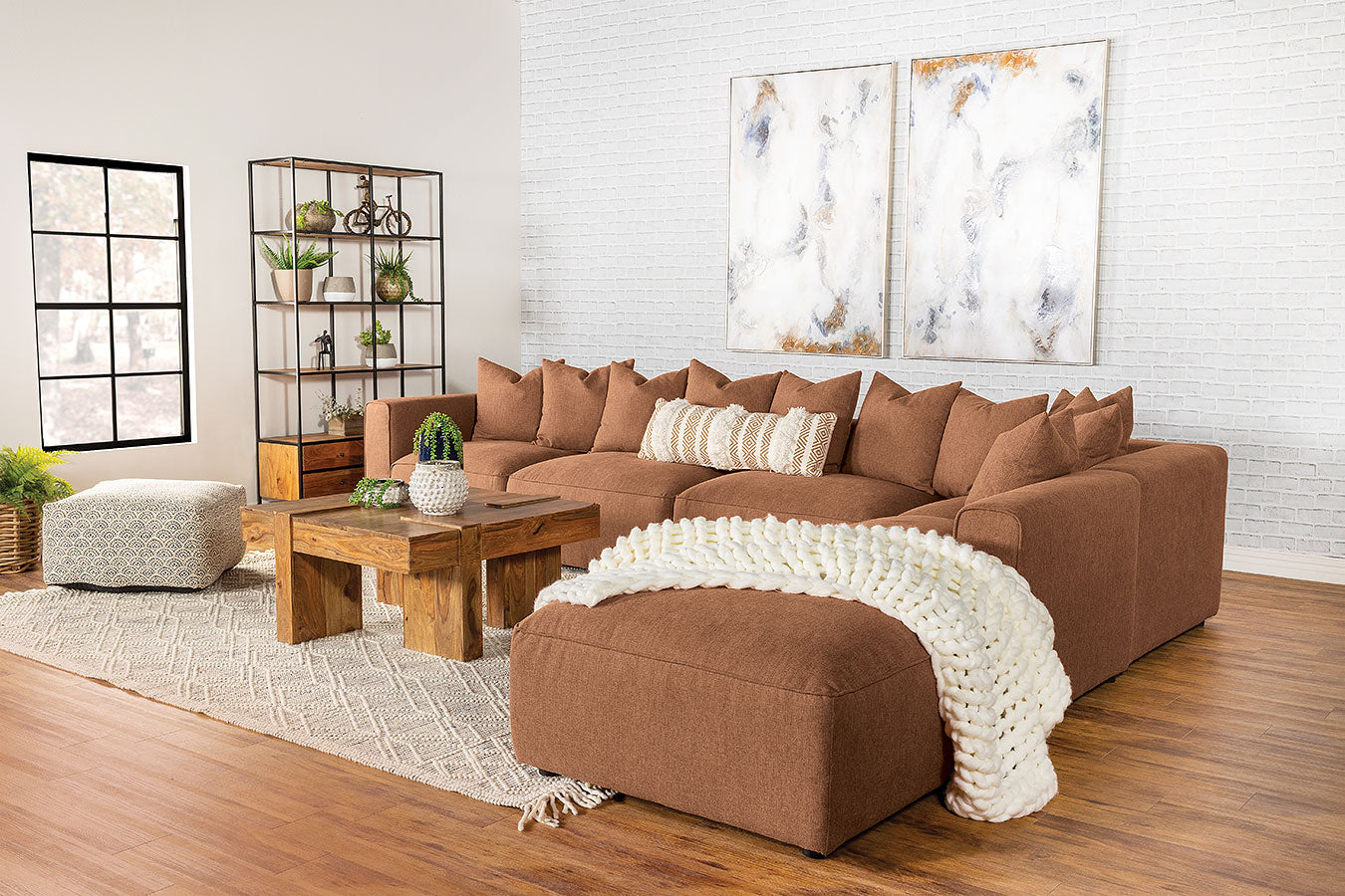 Jennifer Modular Terracotta Sectional by Coaster Furniture