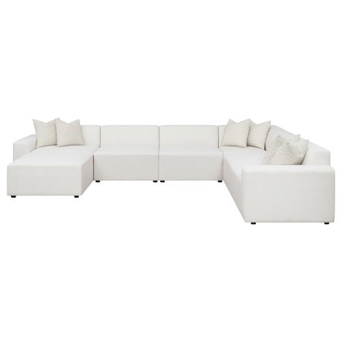 Freddie 7 Pc Upholstered Modular Sectional Pearl