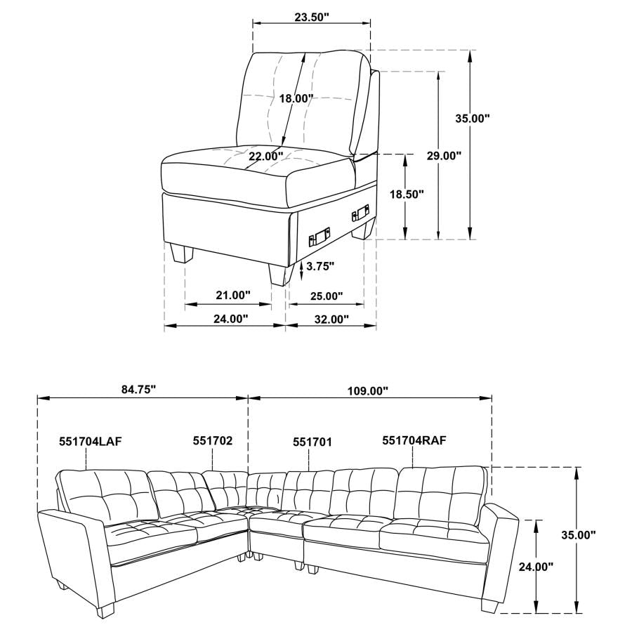 Georgina 4-Pc Upholstered Modular Sectional Sofa