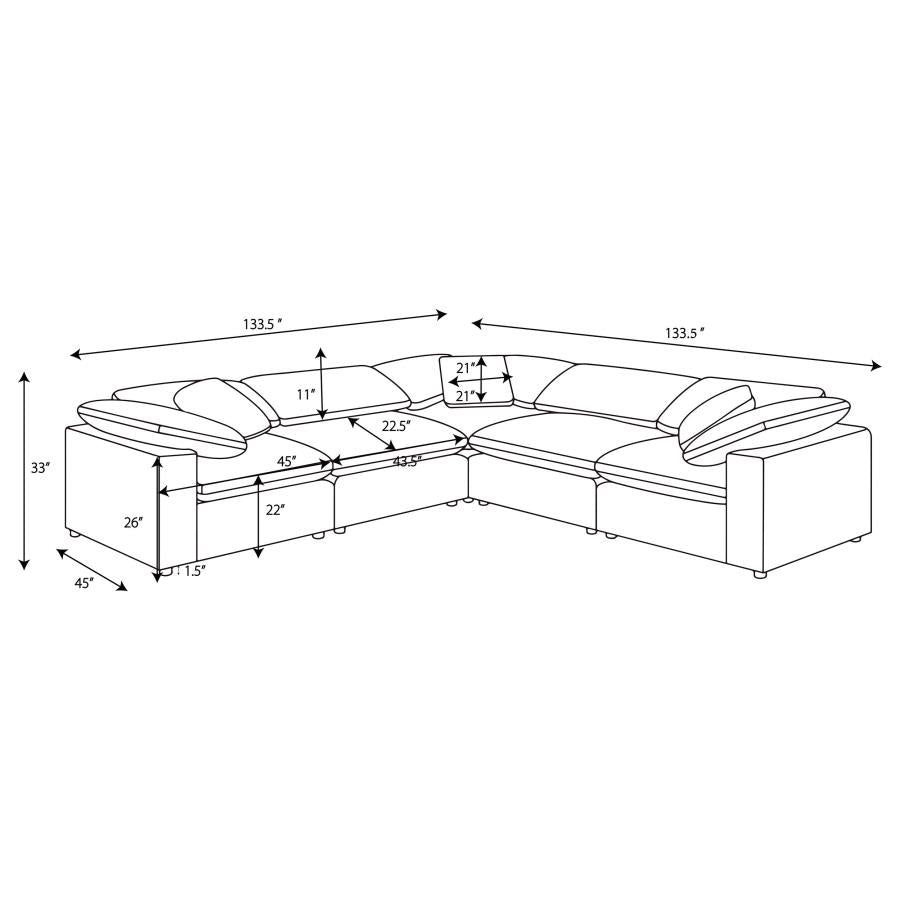 Raleigh Modular Boucle Grey Sectional  551754