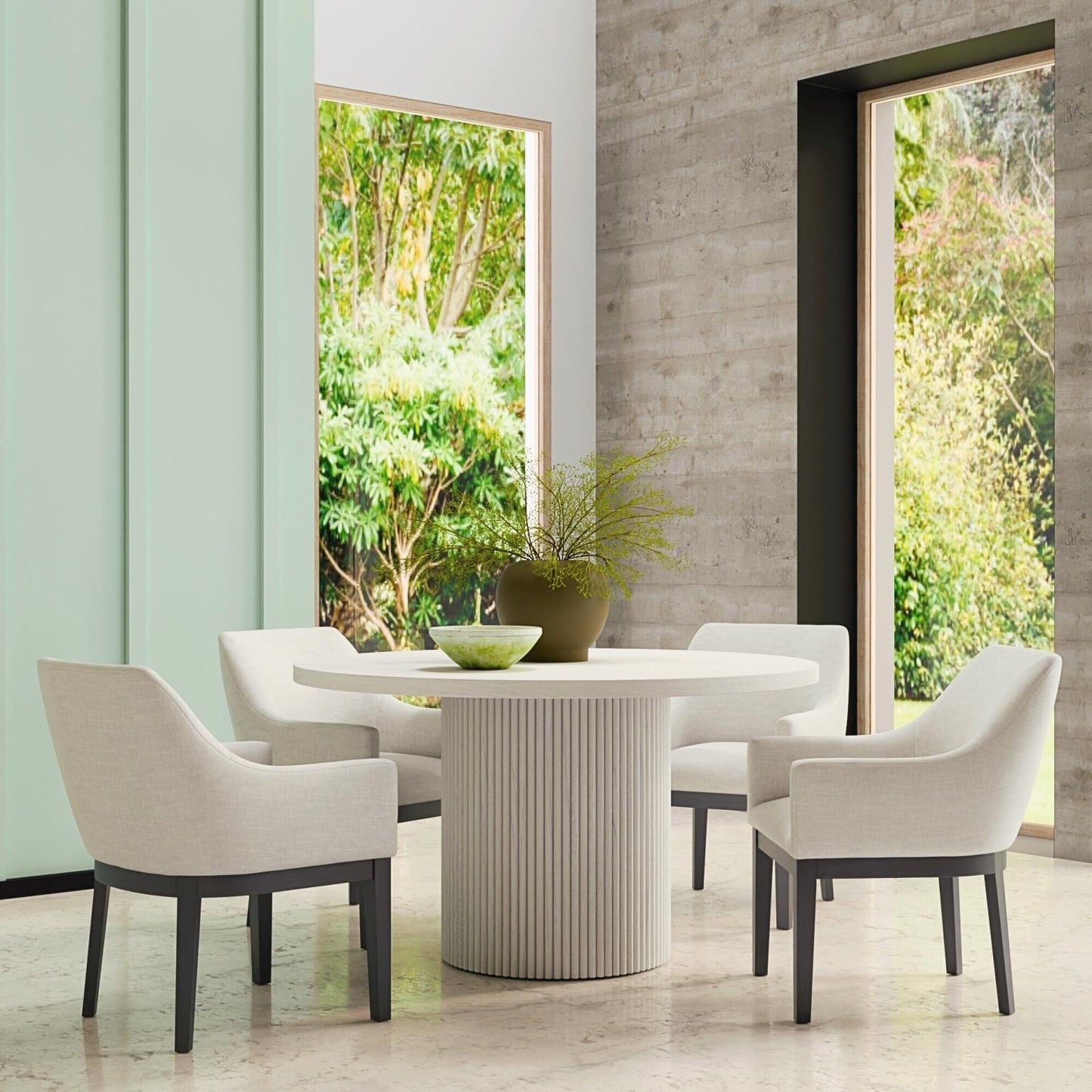 Reba Whitewash 5 Pc Dining Collection