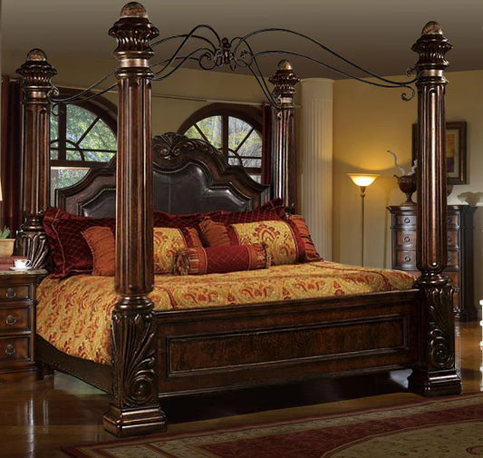 Cama con dosel tamaño king oriental de Toscana B6005