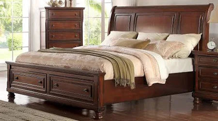 McFerran B608 Cherry Finish 4 Pc Bedroom Set