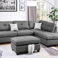 Poundex F6414 - 3pc Reversible Sectional Sofa Set w/Ottoman