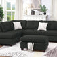 Poundex F6415 Ash Black 3 Pc Sectional