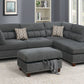 Poundex F6417 Velvet 3 Pc Sectional - 3 Colors