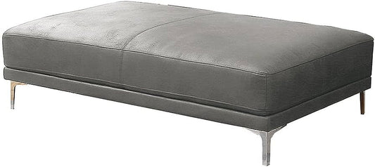 F6431 Grey Leatherette Ottoman