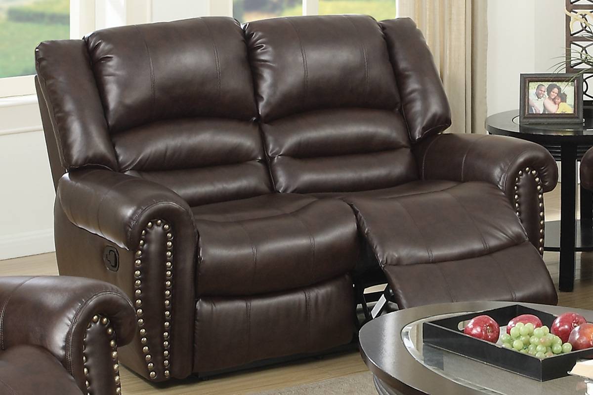 F6754 Poundex 2 Pc Sofa Set Brown