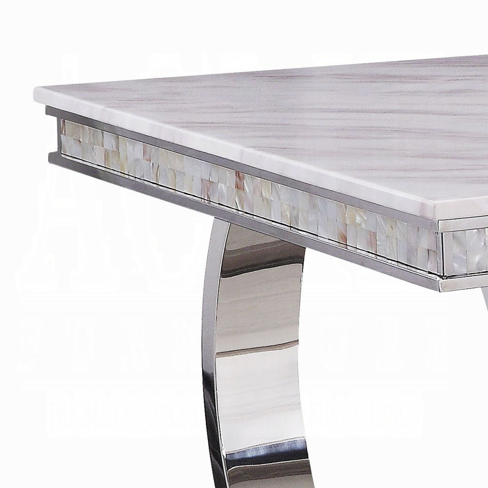 Zander White Marble Dining Collection