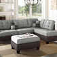 Poundex F6858 Sectional Linen Like Gray or Chocolate