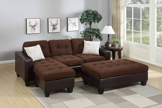 F6928 Brady Sectional - Chocolate Plush Microfiber