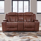 Caswell Sofa & Loveseat Leather Chestnut