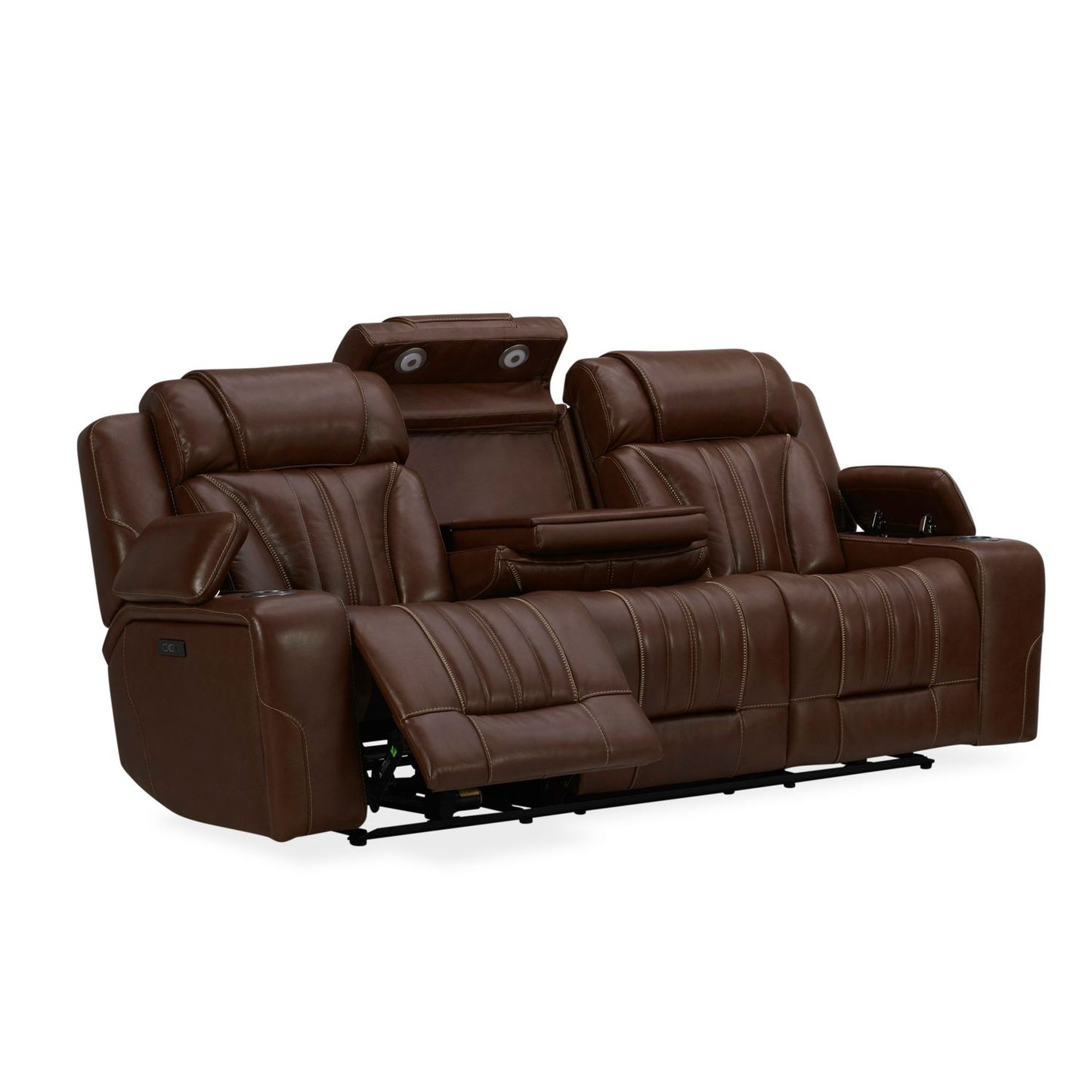 Caswell Sofa & Loveseat Leather Chestnut