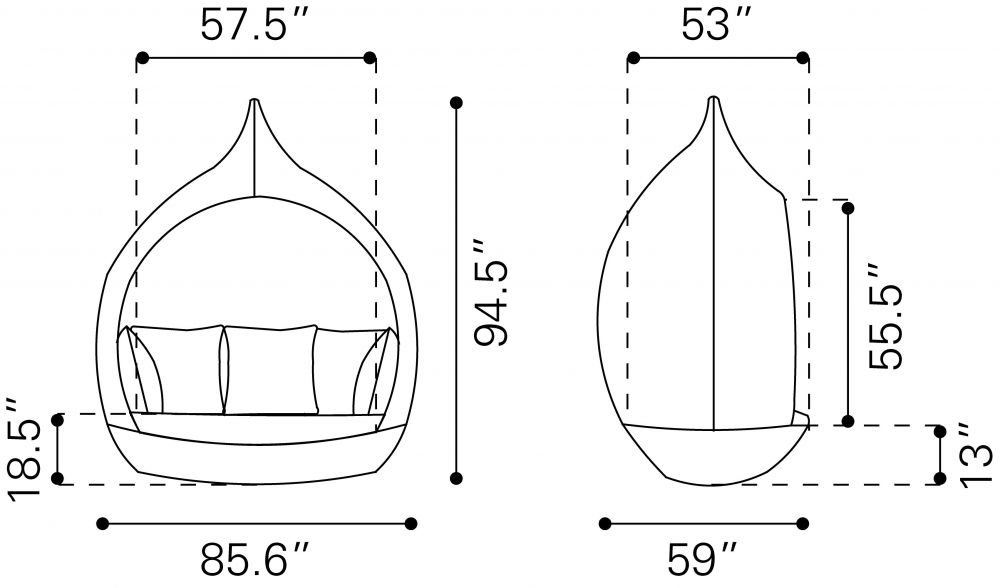 Martinica - Sofá cama para todo tipo de clima, Zuo Modern