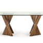 Modrest Corbin Mid-Century Walnut & Glass Dining Table