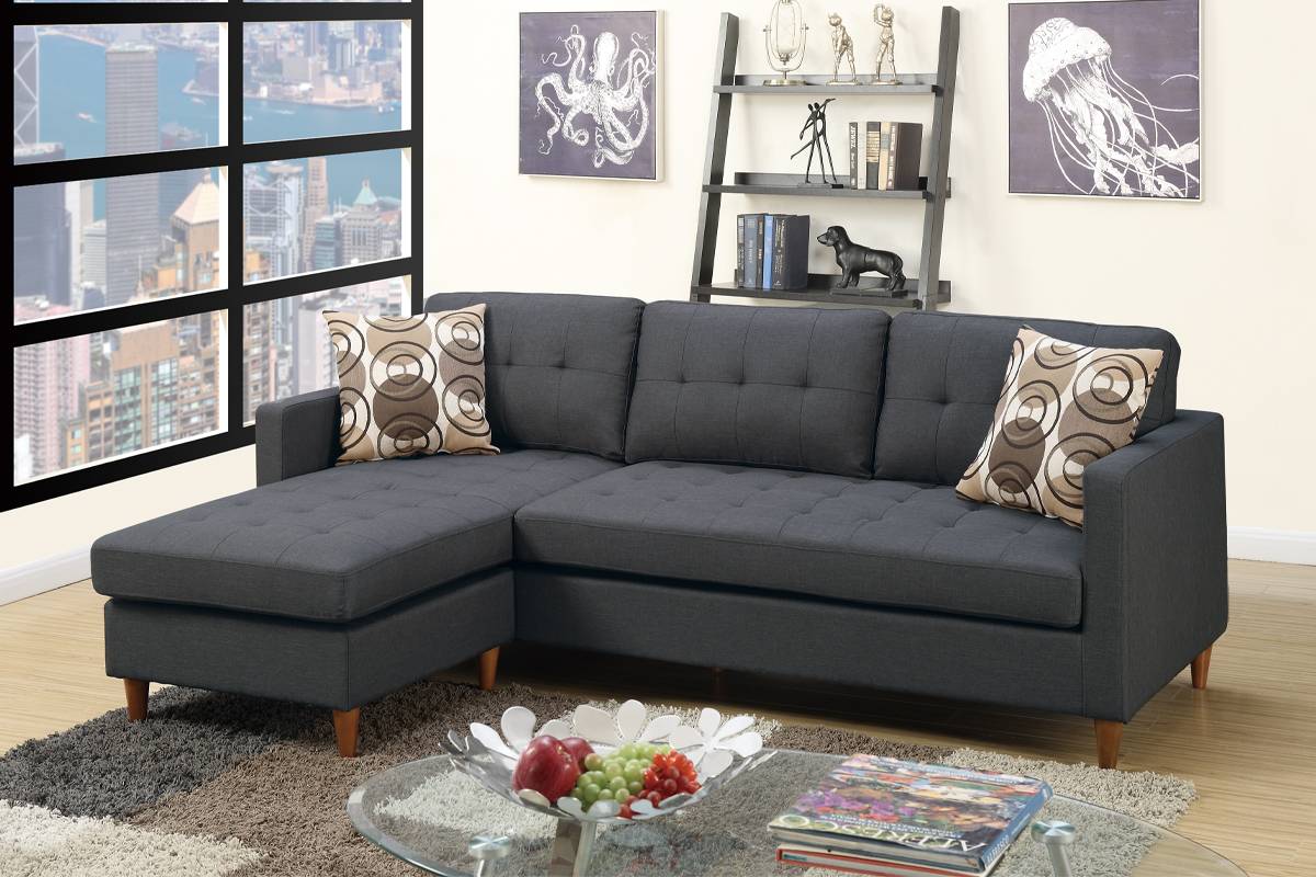 f7094 - 2 Pc Sectional Blue-Grey