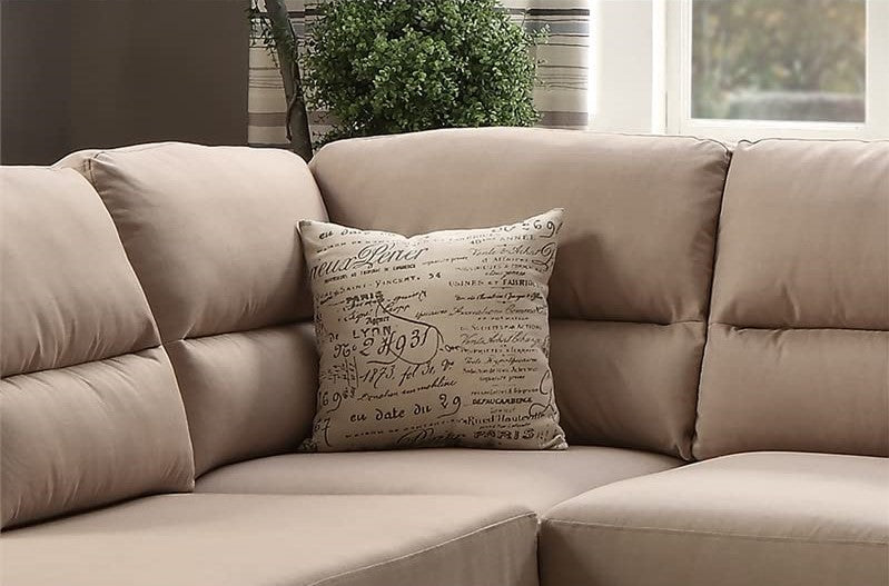 F7614 Andrew Sectional by Poundex - Sand Microfiber