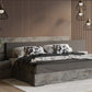 VIG Nova Domus Ferrara - Modern Volcano Oxide Grey Bed + Nightstands