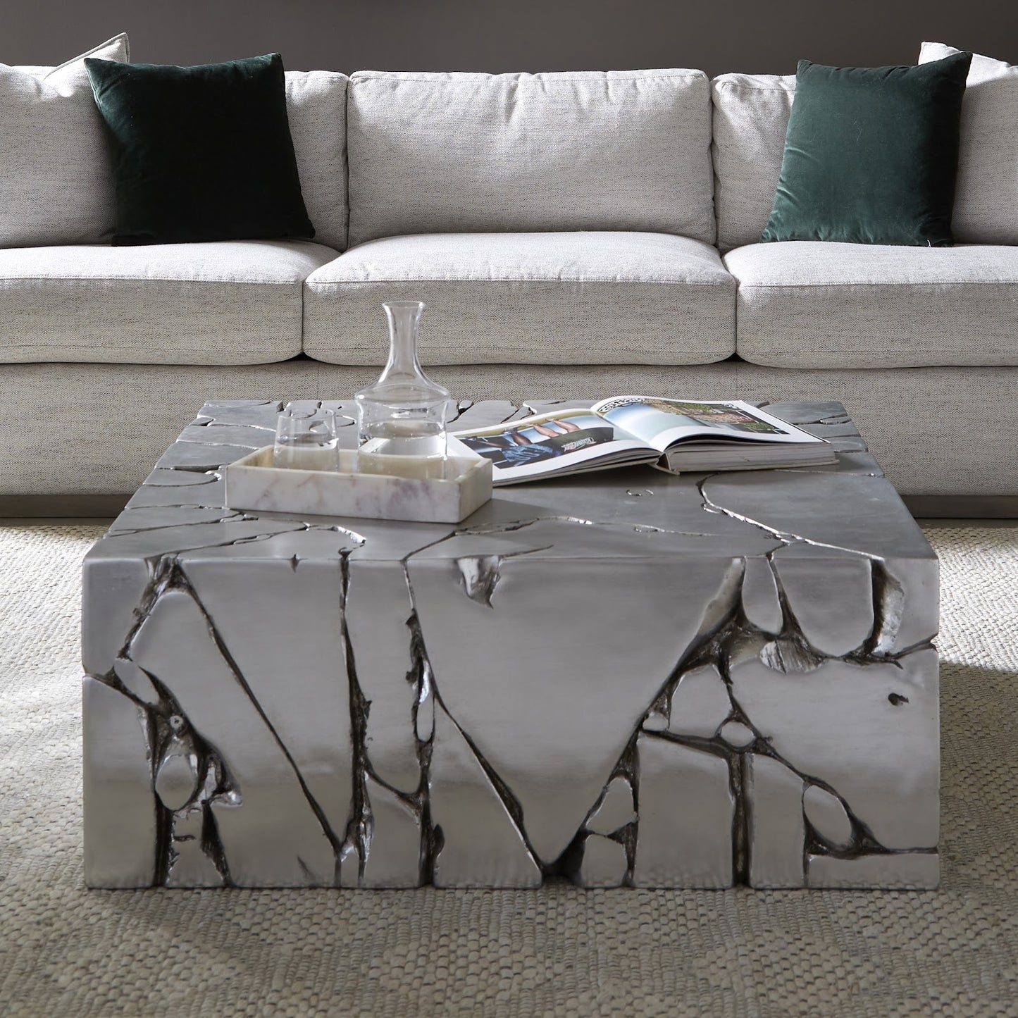 Phillips Collection PH104344 Mesa de centro cuadrada Chunk