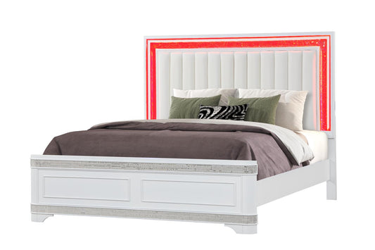 Amami White Eastern King Bed AMANI-KB