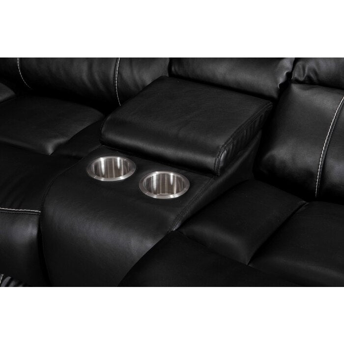 8014 Black Power Loveseat