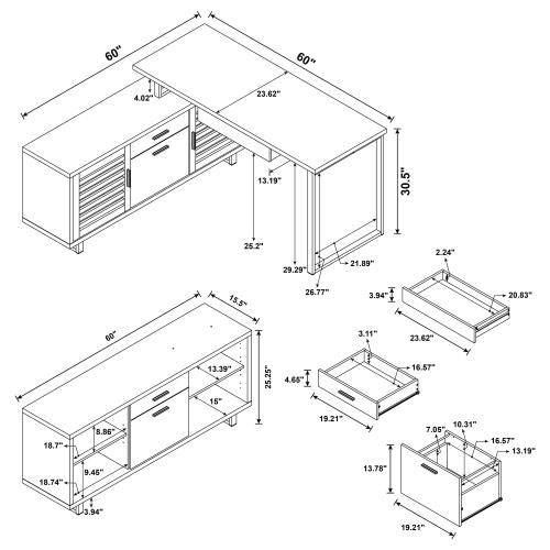 Maddox 60" L-Shape Office Computer Desk