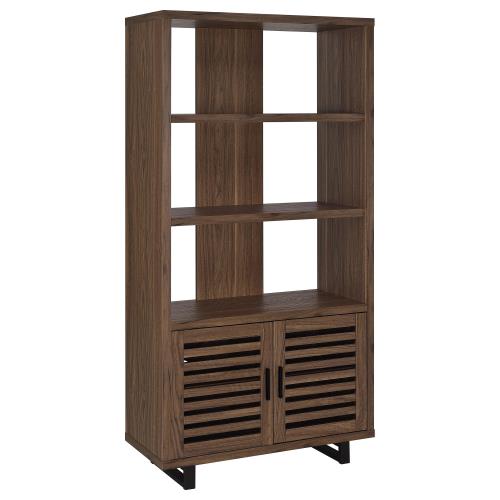 Maddox 3-Shelf Cabinet Bookcase Walnut