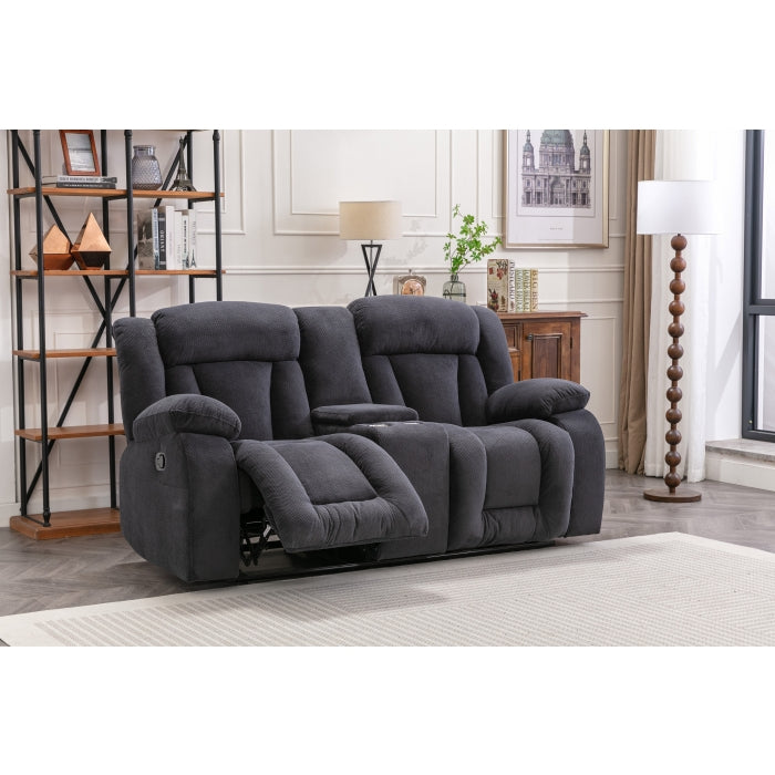 8049 Velvet 2 Pc Sofa Set - Dark Gray