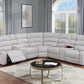 F8110 Bone Burlap 3 Pc Sectional