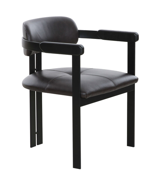 Aneta Dining Chair Dark Brown Leather