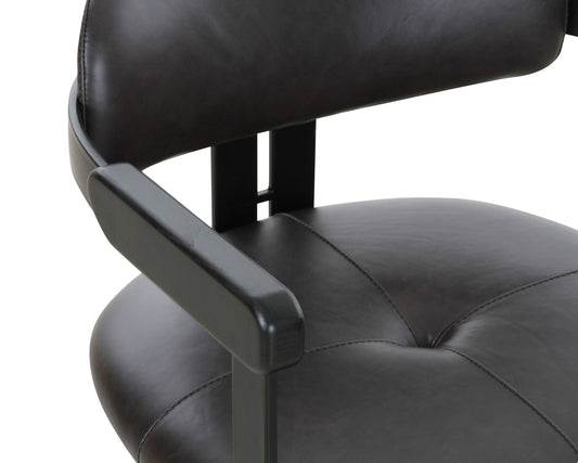 Aneta Dining Chair Dark Brown Leather